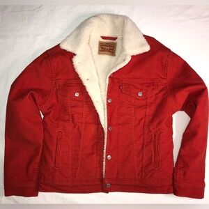 Levi's RED Corduroy Jacket with Sherpa Lining
